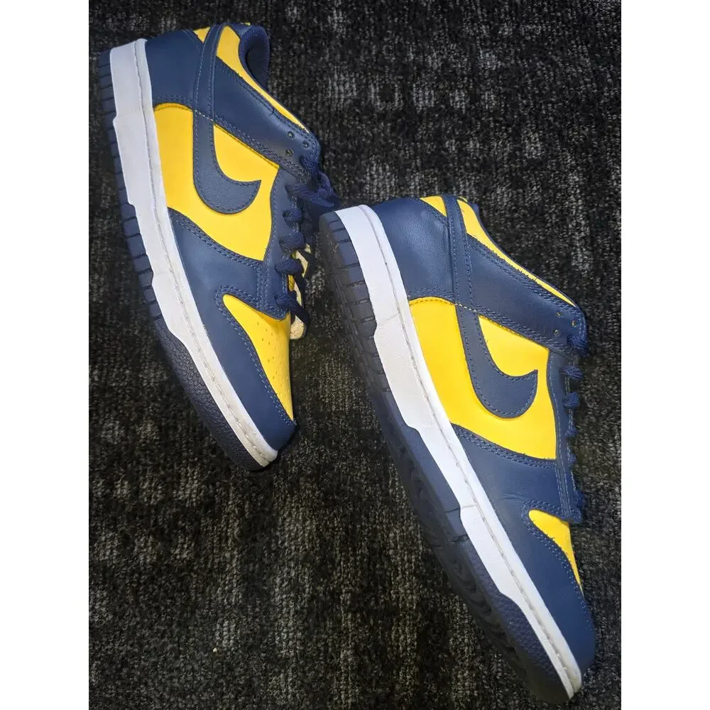 Nike Dunk Low Michigan 2021 Size 7Y (Womens 8.5 / Mens 7) Yellow Navy
